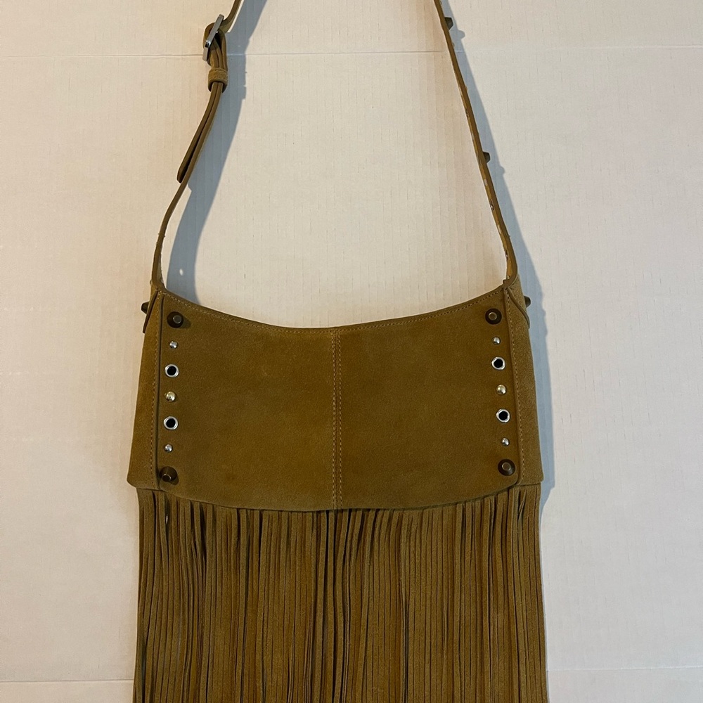 ZARA Fringe Suede  Bag - Tan